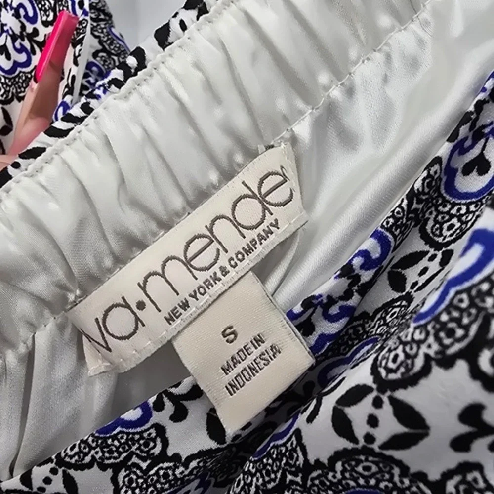 Eva Mendez Maxi Dress‎ Boho Halter Neck Tiered Blue White Floral Size Small - Picture 7 of 10
